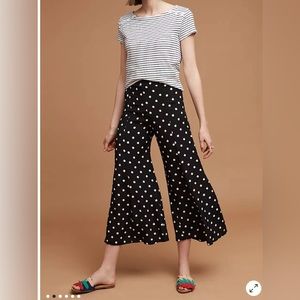Maeve By Anthropologie Crop Polka Dot Wide Pants